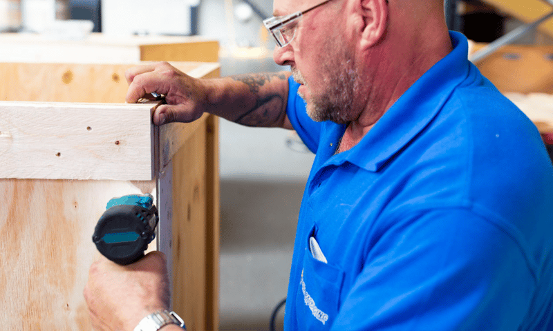 zeevrachtkist in productie